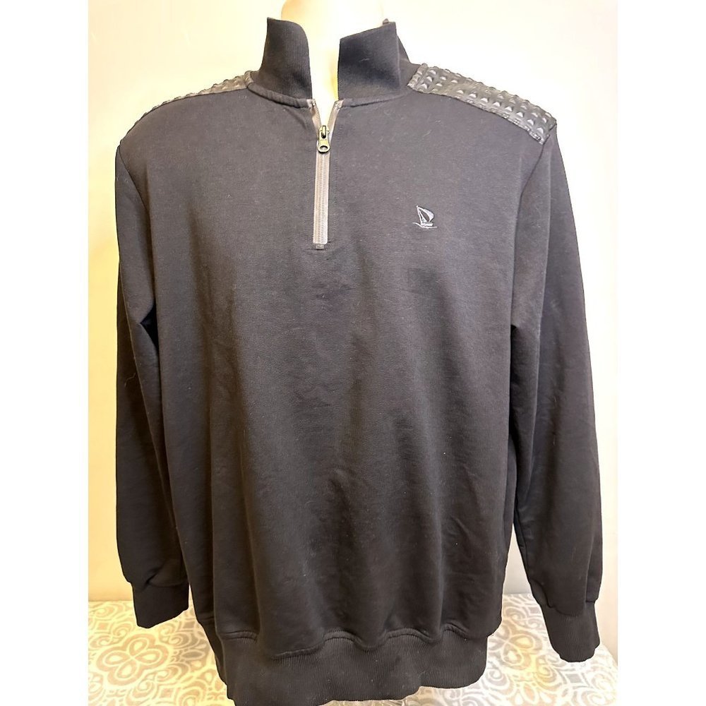 Giorgio di Mare Yachting Collection quarter Zip Pullover Black Jacket, Large EUC